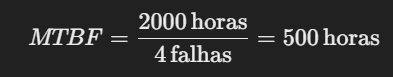 exemplo de cálculo do mean time between production downtime